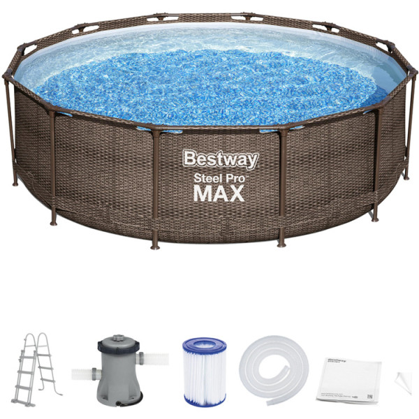 Каркасный бассейн Bestway 366x100 см 9в1 56709 Ротанг