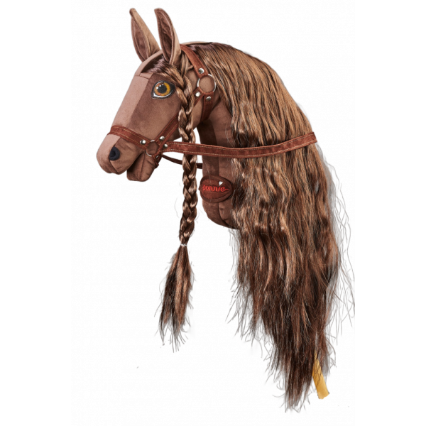 Плюшевая игрушка лошадка на палочке Hobby Horse Ponnie Chocolate A3