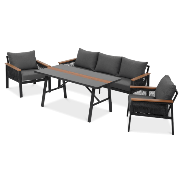 Комплект садових меблів ASCONA DINNING Dark Grey