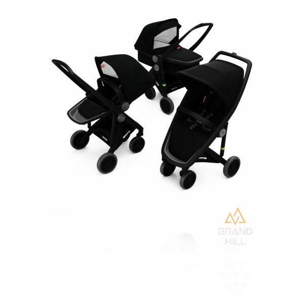 Коляска 3в1 Greentom шасі Black