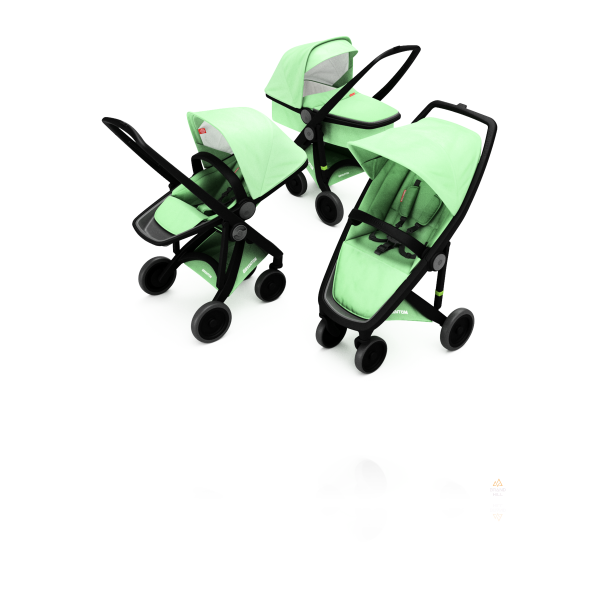 Коляска 3в1 Greentom шасі Black