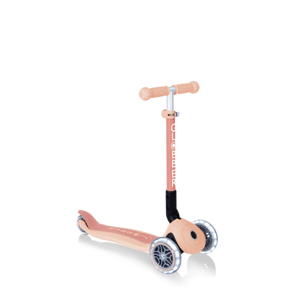 Детский трехколесный самокат Globber JUNIOR FOLDABLE LIGHTS ECOLOGIC
