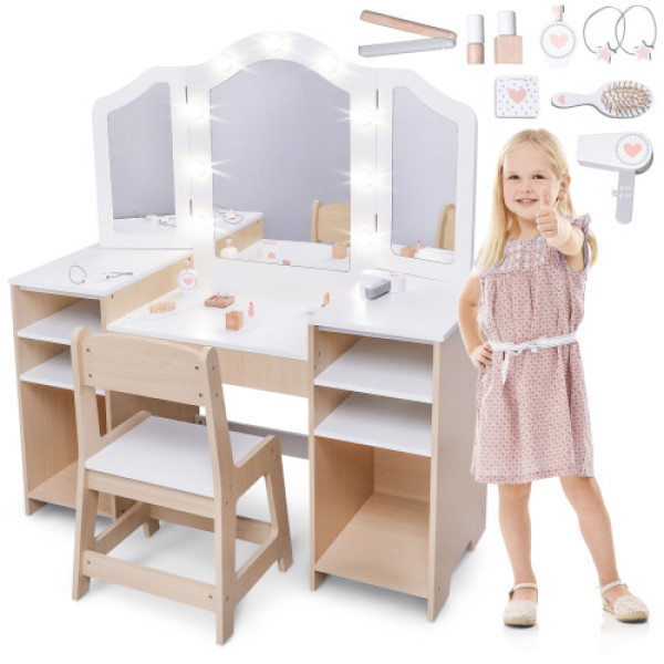Дитячий туалетний столик Mamabrum з табуретом і LED підсвічуванням MAM238 VANITY TABLE