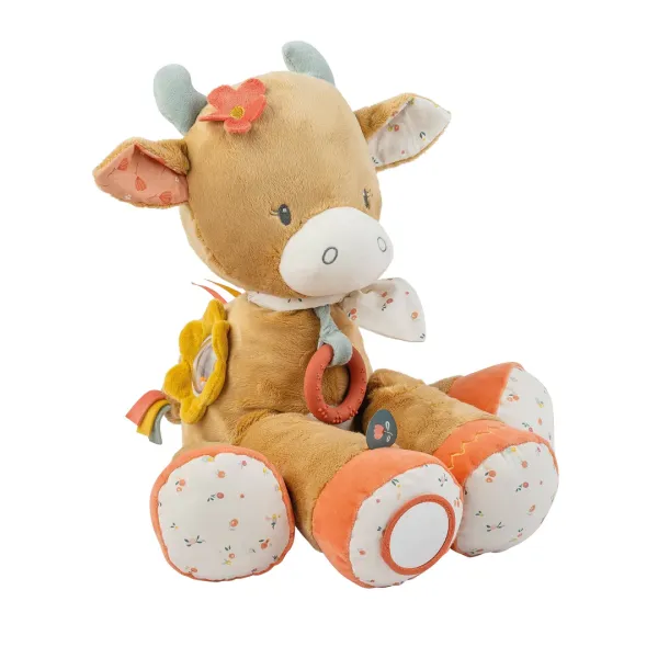 Плюшевая сенсорная игрушка NATTOU Корова Mila 45cm