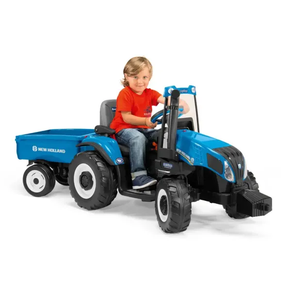 Дитячий Електротрактор Peg-Perego New Holland T8 з прицепом