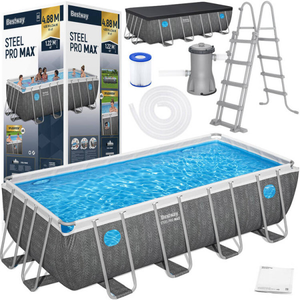 Каркасний басейн Bestway 488x244x122cm10w1 561MB
