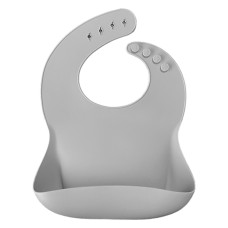 Нагрудник силіконовий 100% MinikOiOi BASICS - Powder Grey