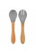 Ложка и вилка силиконовая MinikOiOi Dig In - Powder Grey