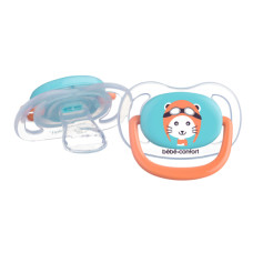 Пустушка силіконова BEBE CONFORT 2 шт Physio Air Dummy Traveller 0/6  синя та помаранчева