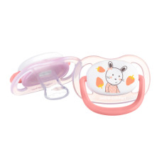 Пустушка силіконова BEBE CONFORT 2 шт Physio Air Dummy Gardener 6/18 рожева та жовта