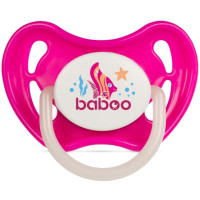 Пустышка симметричная BABOO силиконовая, светящаяся в темноте, розовая, Sea Life, 6+ месяцев