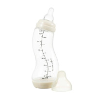Антиколікова пляшечка для годування із силіконовою соскою 250 мл Difrax S-bottle Natural, Popcorn