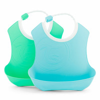 Комплект нагрудників Twistshake Pastel Blue/Green (2шт) 4+ міс