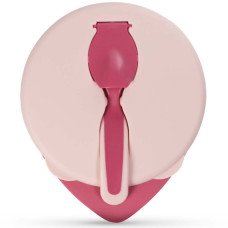 Мисочка BABOO з кришкою та ложечкою, рожева, 6+ міс