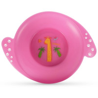 Мисочка BABOO с ручками, Safari, розовая, 6+ мес