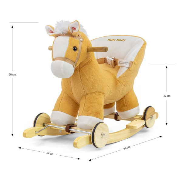 Коник-гойдалка з коліщатками Milly Mally Polly Light Brown