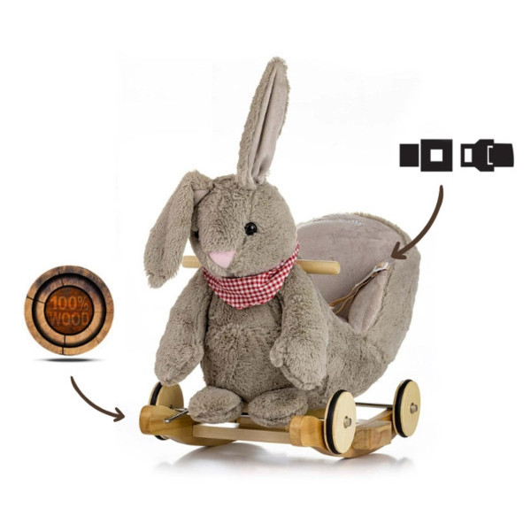 Гойдалка з коліщатками Milly Mally Polly Plus Grey Bunny