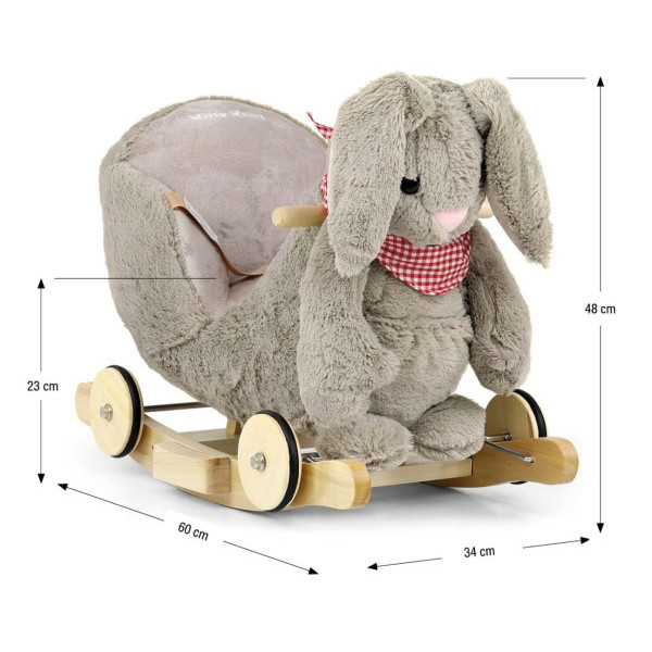 Гойдалка з коліщатками Milly Mally Polly Plus Grey Bunny
