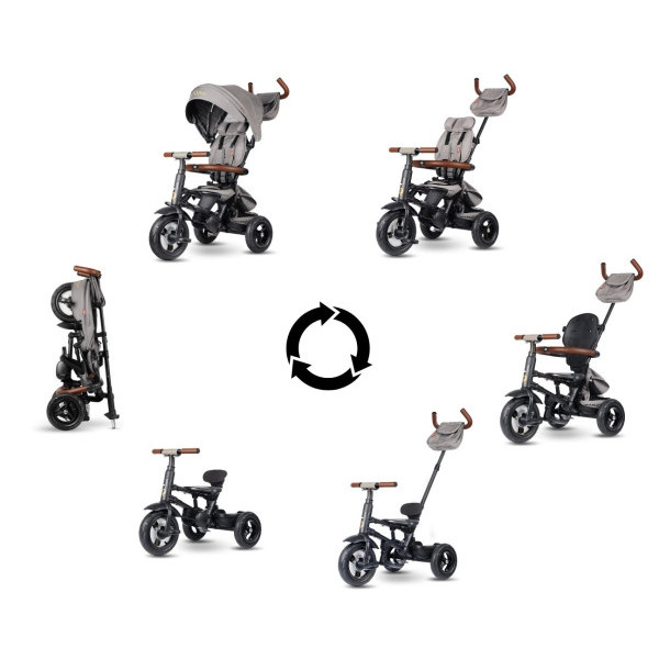 Трехколесный велосипед Qplay Rito Deluxe Rubber Grey
