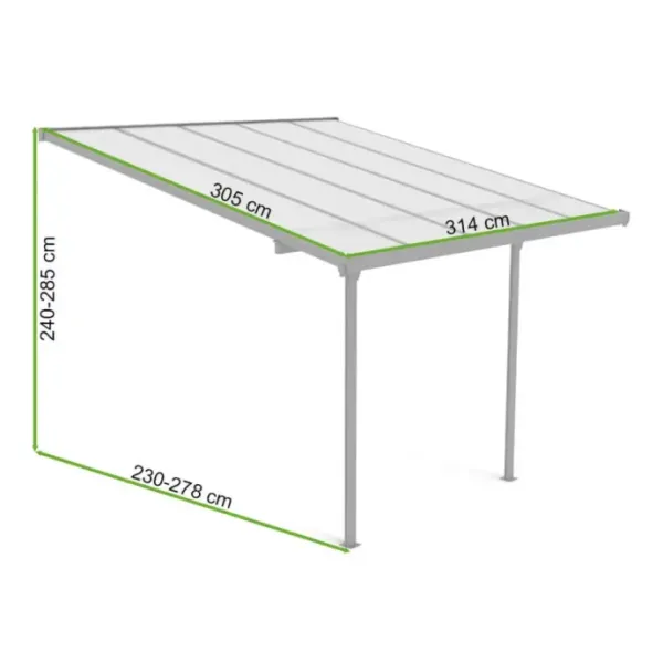 Пергола террасная пристенная HARDMAISTER ATLANTA 3,1x3m
