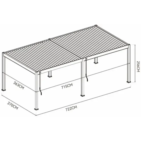 Пергола террасная садовая Gutroof 3.6x7.2 DELUXE Anthracite