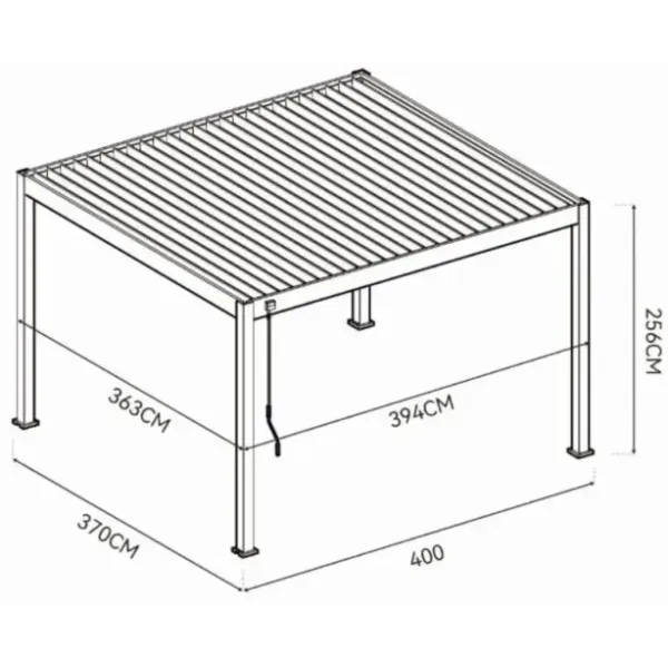 Пергола террасная садовая Gutroof DELUXE 3,6x4 Anthracite