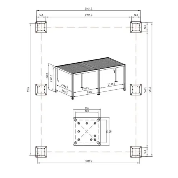 Пергола терасна пристінна Gutroof Premium 3x6
