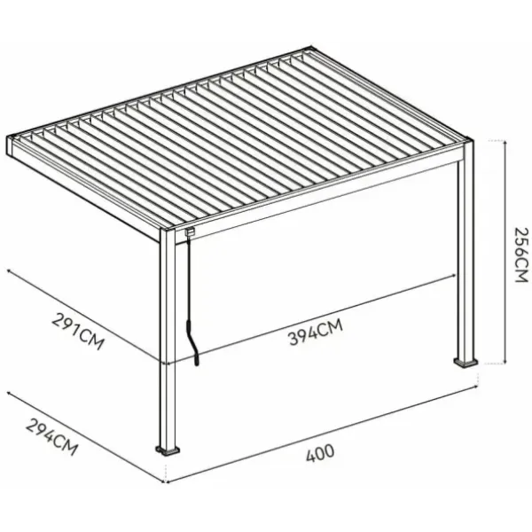 Пергола терасна пристінна Gutroof  ELEGANCE WALL 3x4