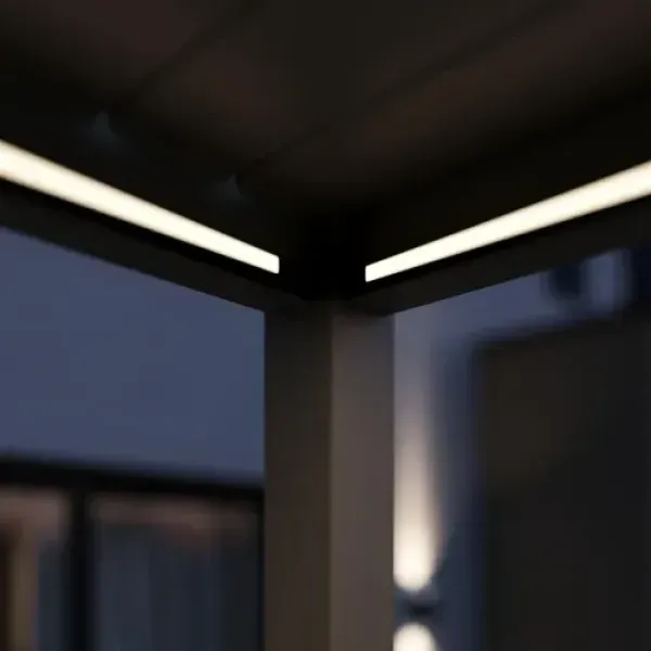 Пергола терасна пристінна Gutroof ELEGANCE WALL AUTOMATIC 3x6 з підсвічуванням