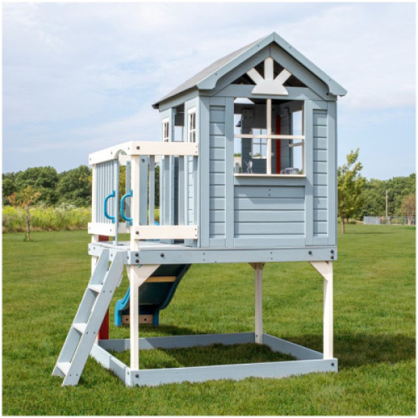 Деревянный домик на детской площадке Step2 с горкой и песочницей Backyard Discovery B2102323