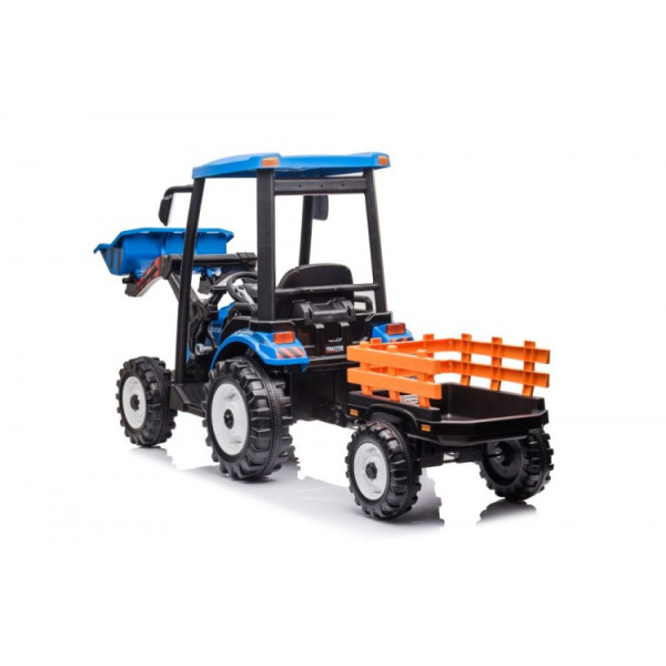 Дитячий електромобіль LEANToys трактор з лопатою і причепом Hercules Blue 24V