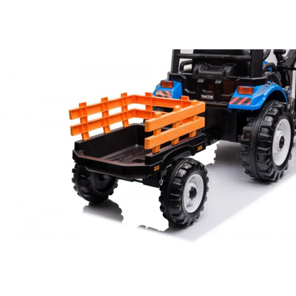 Дитячий електромобіль LEANToys трактор з лопатою і причепом Hercules Blue 24V