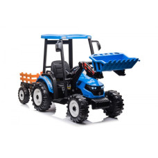 Дитячий електромобіль LEANToys трактор з лопатою і причепом Hercules Blue 24V