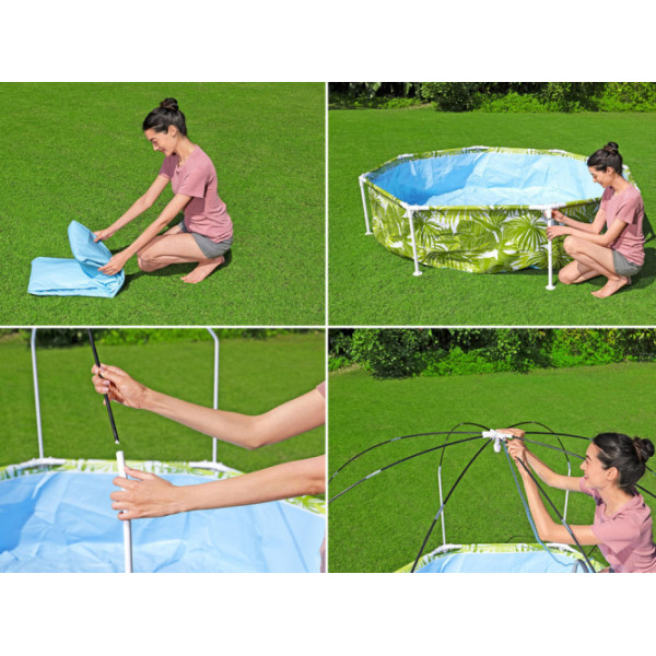 Каркасний басейн Bestway 244x51 cm з навісом 56432