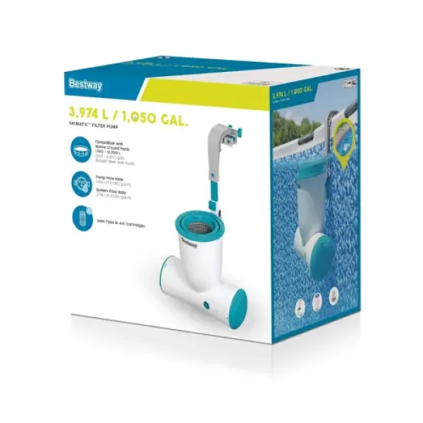 Фільтруючий насос для басейну Bestway зі скімером Skimatic FlowClear 3974l/h 58469