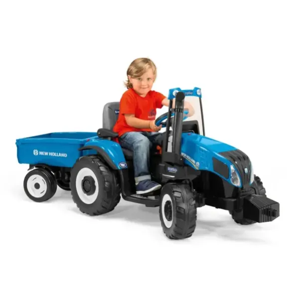 Дитячий Електротрактор Peg-Perego New Holland T8 з прицепом