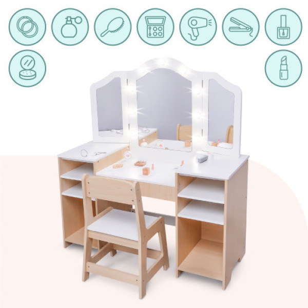 Дитячий туалетний столик Mamabrum з табуретом і LED підсвічуванням MAM238 VANITY TABLE