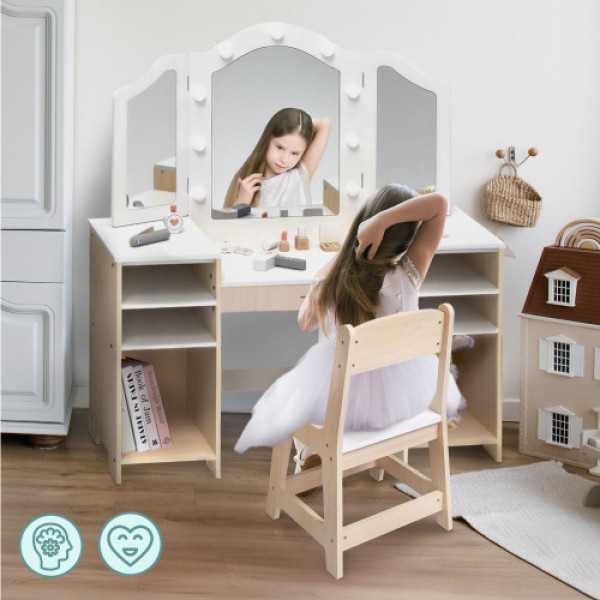 Дитячий туалетний столик Mamabrum з табуретом і LED підсвічуванням MAM238 VANITY TABLE