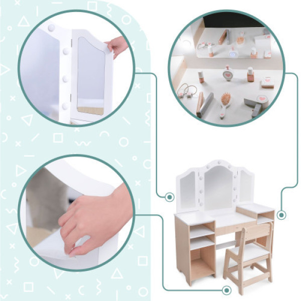 Дитячий туалетний столик Mamabrum з табуретом і LED підсвічуванням MAM238 VANITY TABLE