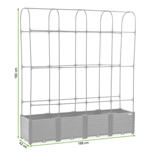 Повышенная клумба - грядка + стойка Cultivo GROW ROUND SET L 168x42x180cm 005446