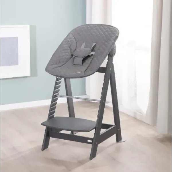 Стільчик для годування/шезлонг 2в1 Roba Born Up Gray