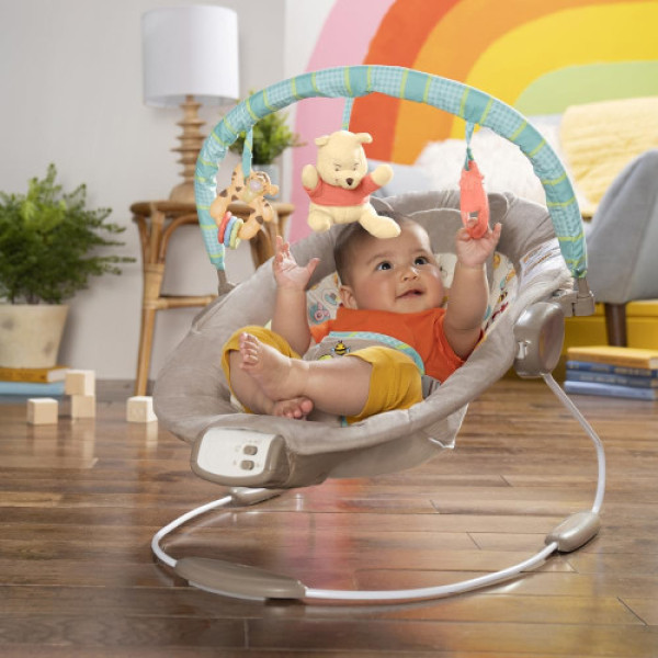 Шезлонг - гойдалка BRIGHT STARTS Winnie The Pooh Dots & Hunny Pots Bouncer