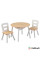 Дерев'яний круглий стіл і 2 круглих стільця Round Natural Kidkraft 27027