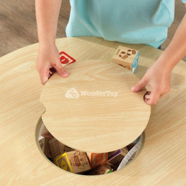 Дерев'яний круглий стіл і 2 круглих стільця Round Natural Kidkraft 27027
