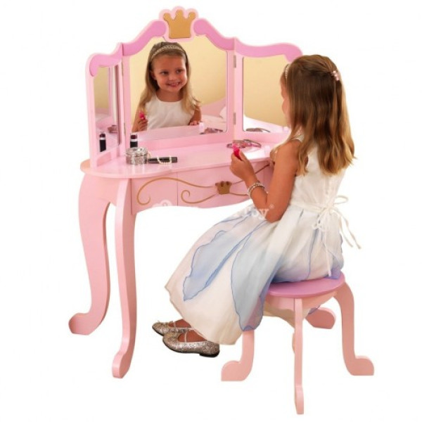 Дерев'яний туалетний столик із сидінням Princess Kidkraft 76123