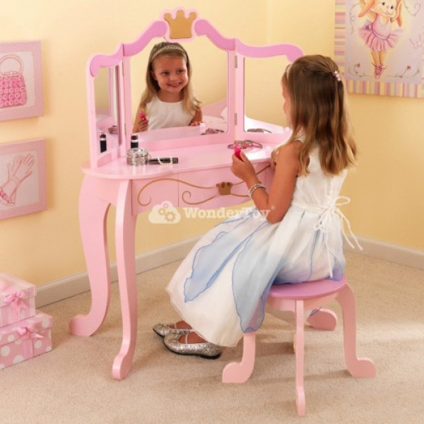 Дерев'яний туалетний столик із сидінням Princess Kidkraft 76123
