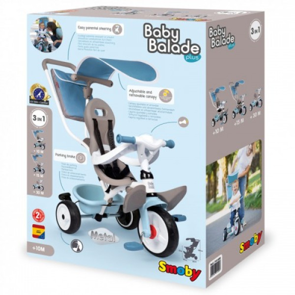 Триколісний велосипед Baby Balade plus Smoby
