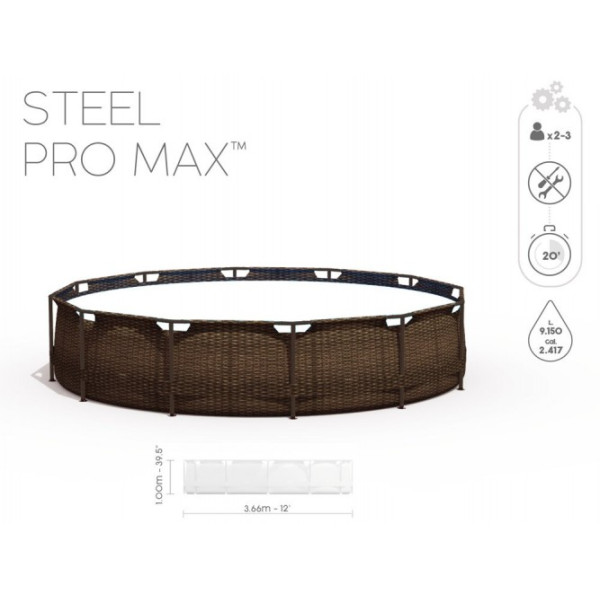 Каркасный бассейн Bestway 366x100 см 9в1 56709 Ротанг