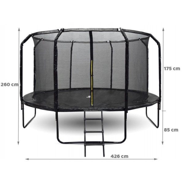 Батут садовий SKYFLYER + драбина 14FT 426см TR0036