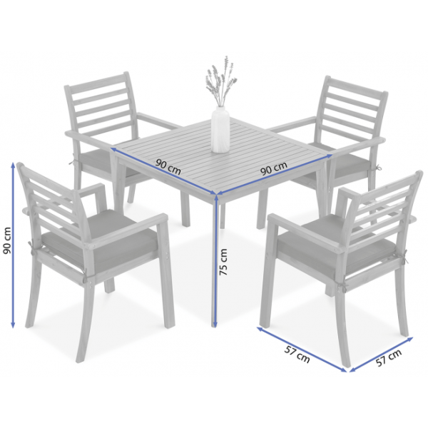 Набір садових меблів HAGEN DINING стіл + 4 крісла